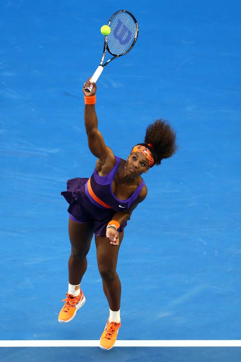 Serena Williams teve 87% de primeiro serviço nesta segunda-feira; índice chegou a 95% no primeiro set