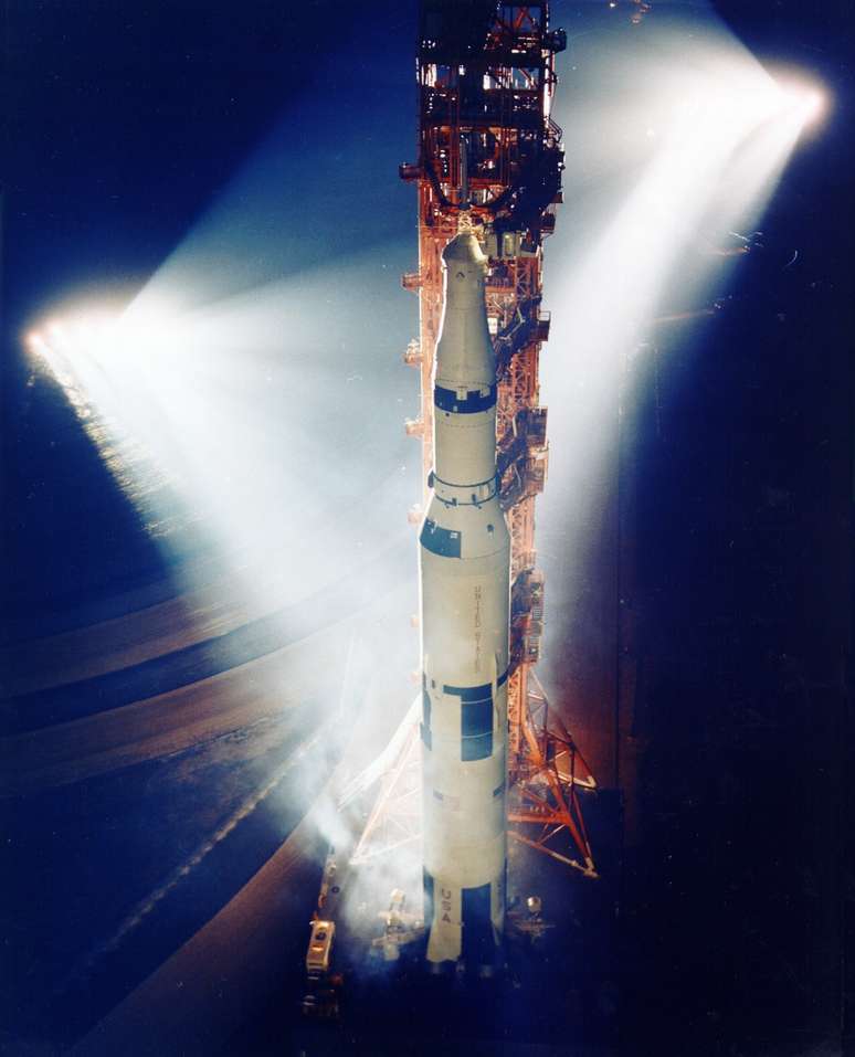 Foguete Saturn V, o maior já feito, foi a grande criação de von Braun