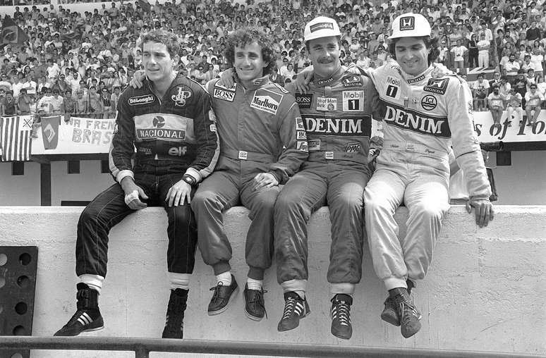 Ayrton Senna, Alain Prost, Nigel Mansell e Nelson Piquet se tornaram mitos da F1