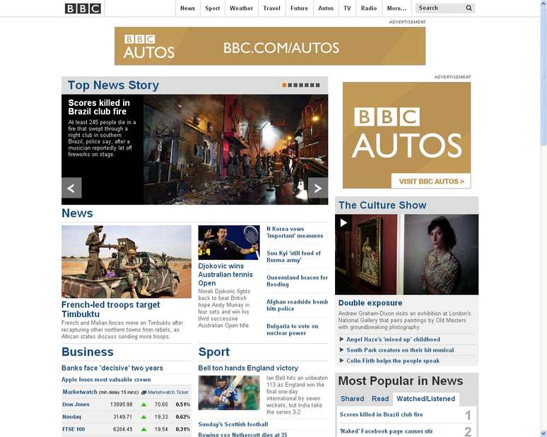 A estatal inglesa BBC também deu grande destaque para a tragédia no RS
