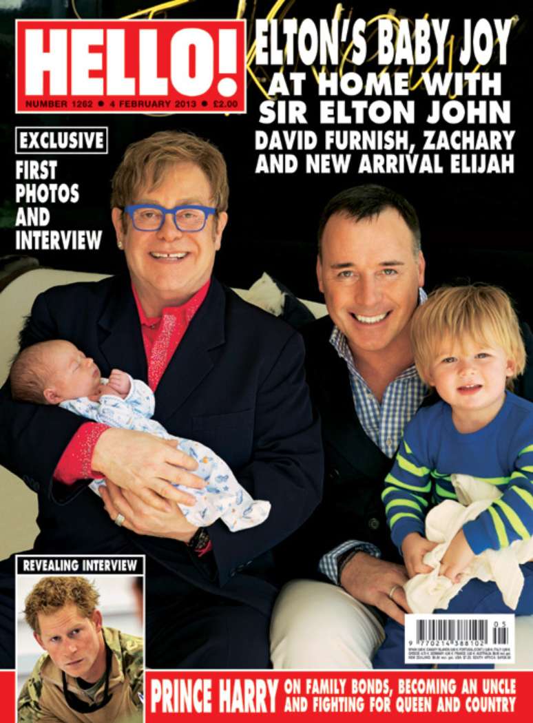 Elton John disse que sua capacidade de amar aumentou ainda mais com a chegada do segundo filho