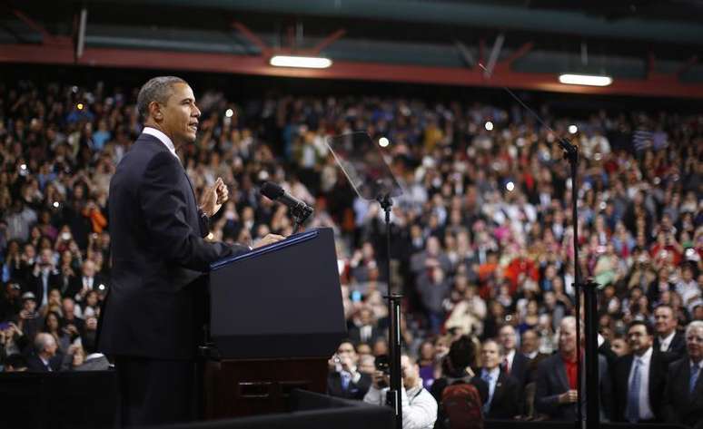 O presidente dos EUA, Barack Obama, discursa sobre reforma na imigração na Del Sol High School em Las Vegas, EUA. 29/01/2013