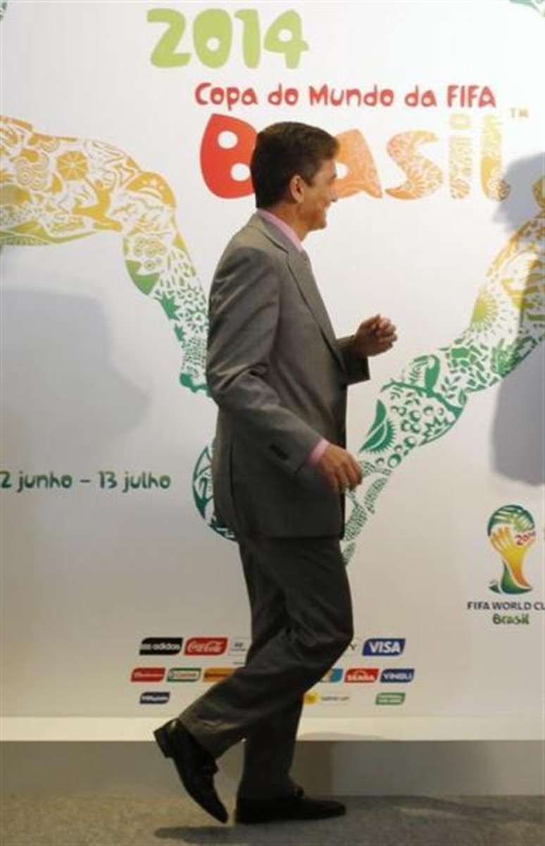 O ex-jogador Bebeto participa de lançamento do pôster da Copa de 2014 nesta quarta-feira no Rio de Janeiro.