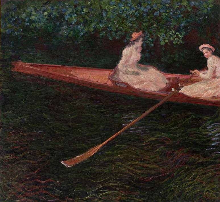 A canoa sobre o Epte, de Monet; também pode ser vista na exposição Romantismo  A arte do entusiasmo; óleo sobre tela