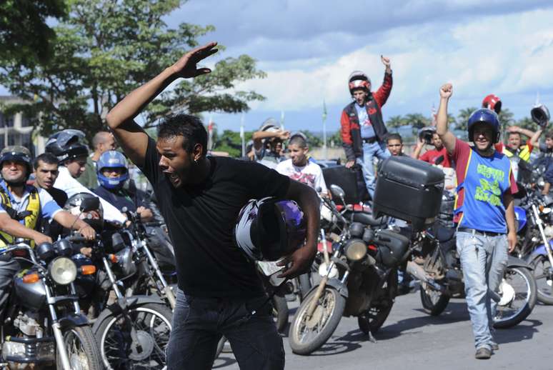 Manifestação dos motoboys paralisou a região da Esplanada dos Ministérios, em Brasília