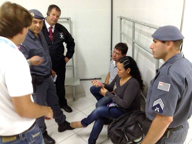 Peruanos foram flagrados por fotógrafos na área de imprensa do Brasil Open