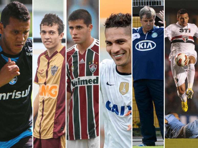 <p>Souza, Bernard, Eduardo, Guerrero, Kleina e Lúcio: estreantes em Libertadores</p>