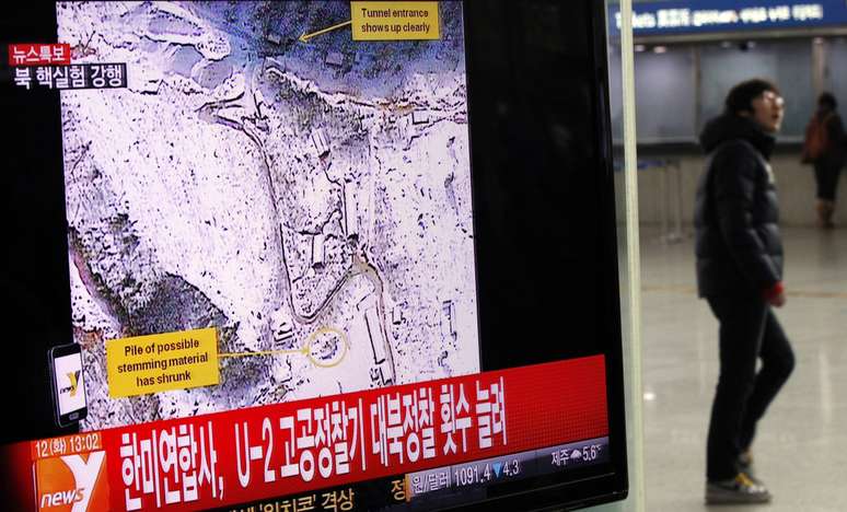 TV sul-coreana noticia suposto teste nuclear no país vizinho