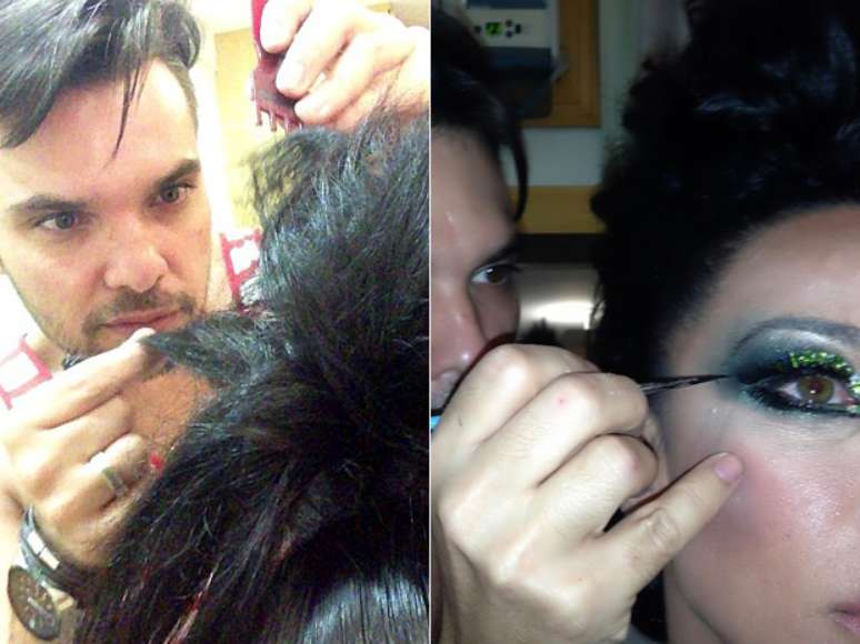 <p>A dan&ccedil;arina come&ccedil;ou a se preparar cedo para o desfile desta noite</p>