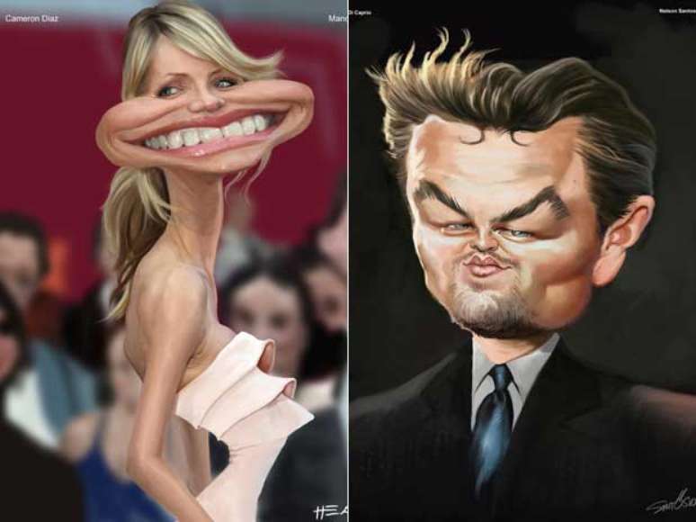 <p>Cameron Diaz e Di Caprio est&atilde;o entre os astros caricaturados&nbsp;da Oscartoon, a partir de sexta em SP</p>