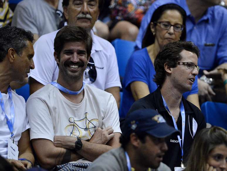 <p>Saretta assistiu a derrota de Bellucci nas arquibancadas do Brasil Open, em São Paulo</p>