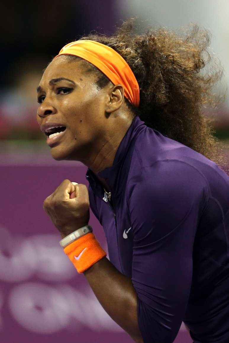 Serena Williams comemora vitória em Doha