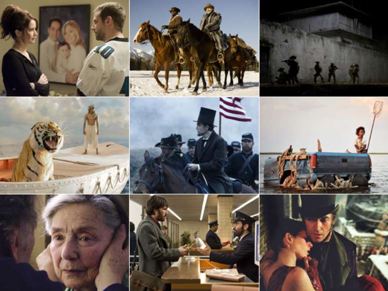 <p>Cenas das nove produções que disputam a estatua de Melhor Filme na cerimônia do Oscar 2013</p>