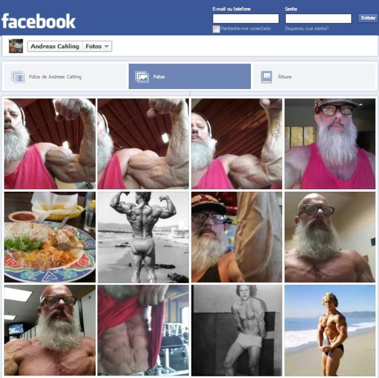 Perfil de Andreas Cahling no Facebook