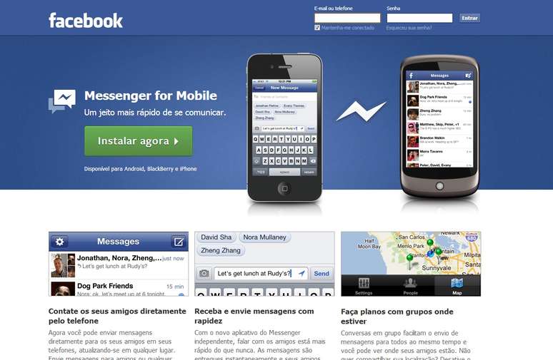 O aplicativo permite gravar mensagens de voz para enviar aos contatos do Facebook