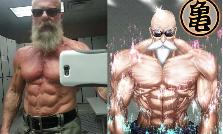 <p>Comparação com o Mestre Kame (Roshi), personagem de Dragon Ball</p>