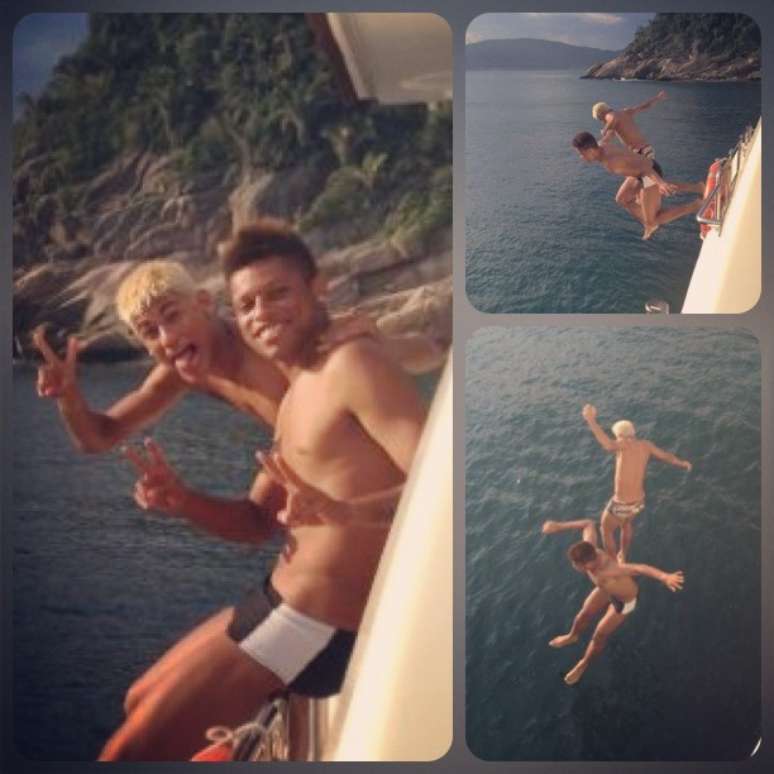 <p>Neymar postou foto do passeio de barco com André</p>