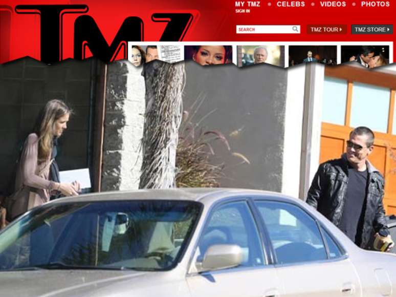 Ator em foto publicada pelo site TMZ, nesta sexta-feira, na qual aparece sorridente e acompanhado