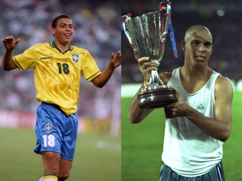 Ronaldo em 1994 e três anos depois: impressionante evolução física que chamou a atenção de Bernardino Santi