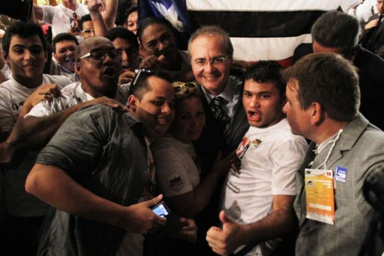<p>O presidente do Senado, Renan Calheiros (PMDB), foi aclamado pela juventude do partido nesta sexta-feira</p>