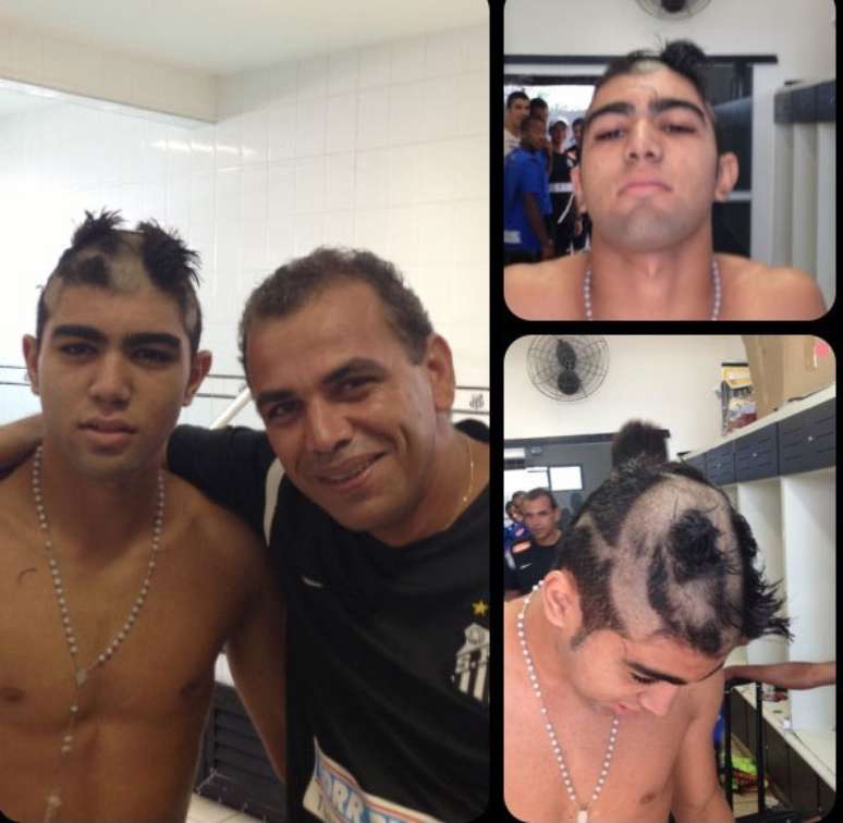 Gabriel Barbosa teve o cabelo raspado por Neymar no Santos