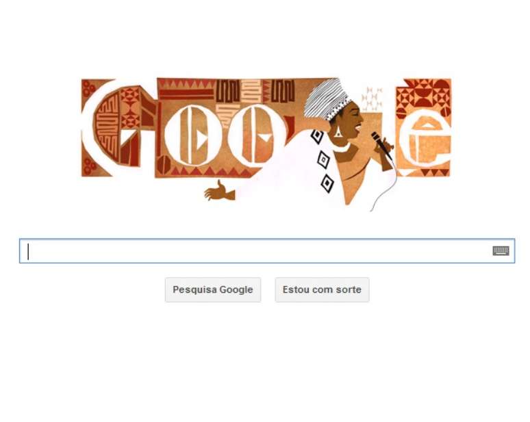 Google lembrou Miriam Makeba publicando um logo com motivos africanos neste dia 04 de março