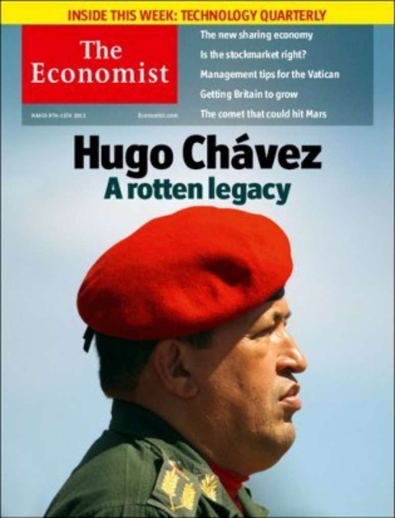 <p>'Hugo Chávez, um legado podre' é o título da capa da 'The Economist'</p>