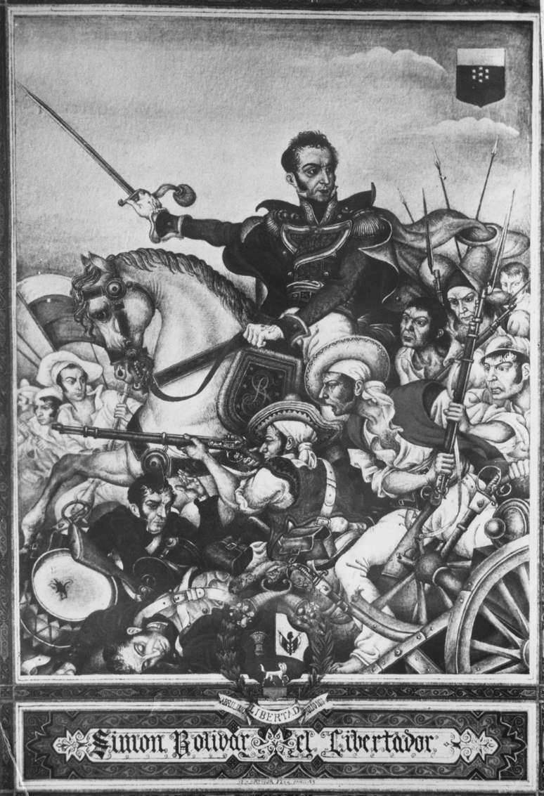 Arte reproduz Simón Bolívar, o Libertador, por volta do ano de 1820