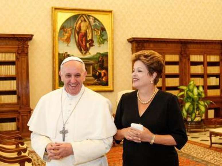 <p>Presidente Dilma em reunião com o Papa Francisco, no Vaticano</p>