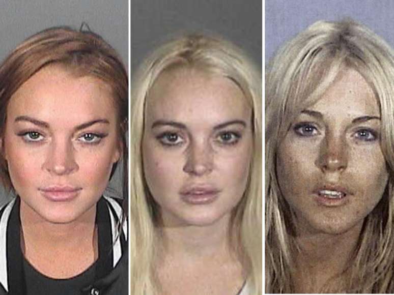 A encrenqueira Lindsay Lohan já se tornou velha conhecida da polícia de Los Angeles. Veja fotos tiradas pela polícia em diferentes ocasiões