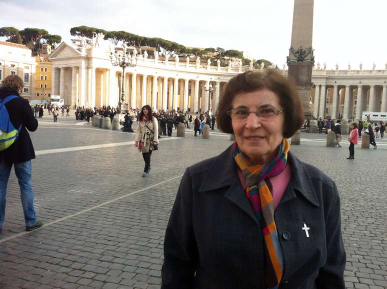 A irmã Cecília Berno em Roma, onde está em missão há cerca de seis meses