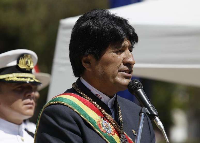 <p>O presidente da Bol&iacute;via, Evo Morales, durante discurso no dia 23 de mar&ccedil;o de&nbsp;2013</p>