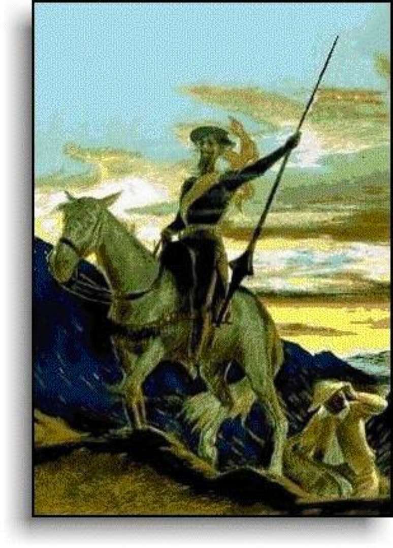 Representação de Dom Quixote e seu fiel escudeiro, Sancho Pança
