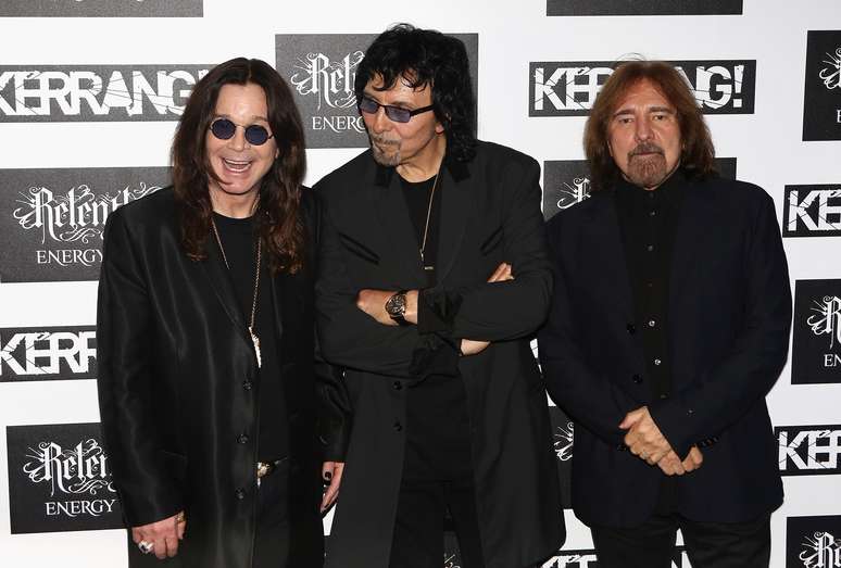 <p>Ozzy Osbourne, Tony Iommi e Geezer Butler: o Black Sabbath original, mas sem o baterista Bill Ward</p>