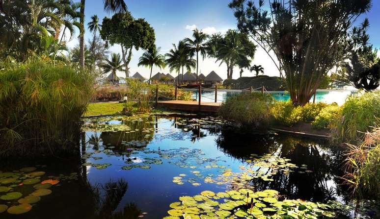 <p>Resorts oferecem luxo e belas paisagens no Taiti</p>