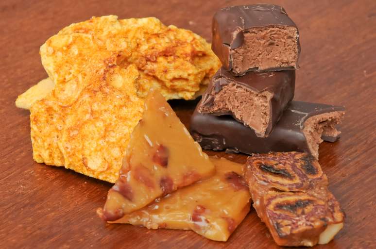 Caramelo de bacon e doces com mel