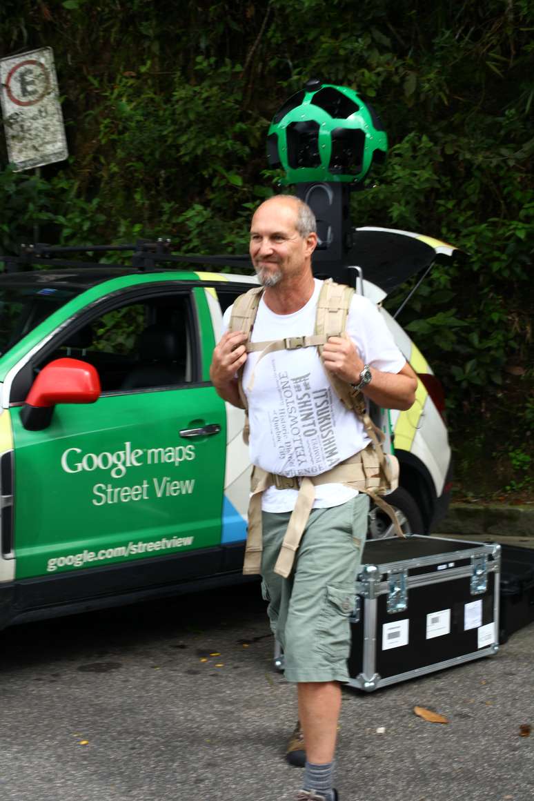 <p>Com câmera Trekker, que permite mapear locais acessíveis somente a pé, equipe esteve no ponto turístico no domingo</p>