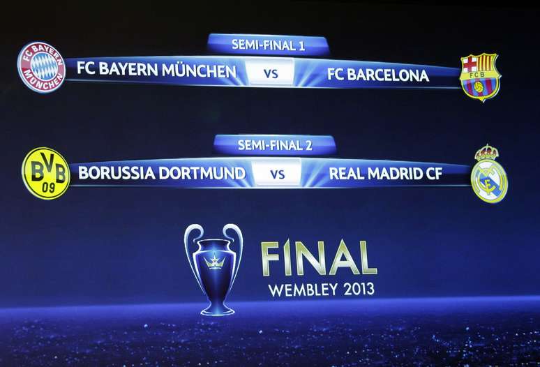 <p>Bayern x Barcelona e Dortmund x Real Madrid ser&atilde;o as semifinais</p>