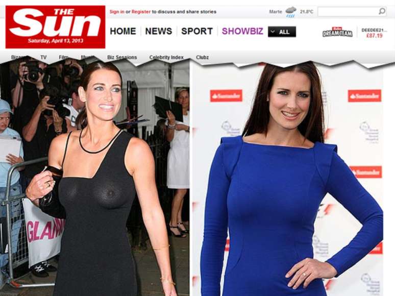 <p>A apresentadora escocesa Kirsty Gallacher foi eleita a melhor celebridade sem sutiã em enquete promovida pelo jornal The Sun</p>