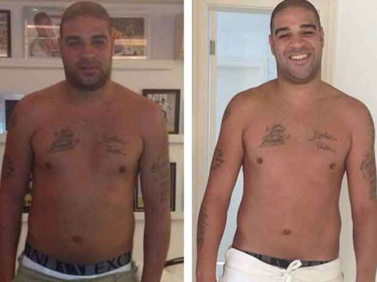 Sorridente e mais magro, Adriano posta foto no Instagram