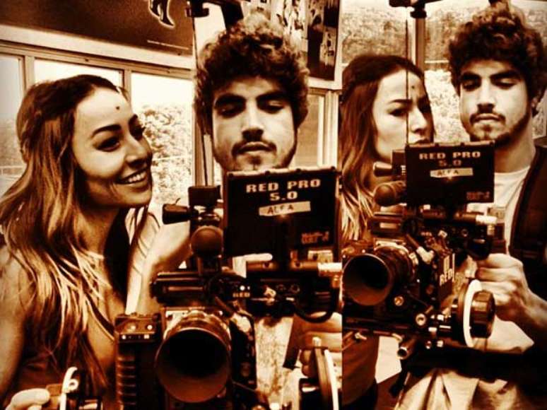 <p>Sabrina Sato e Caio Castro nos bastidores do longa 'Aprendiz de Samurai'</p>