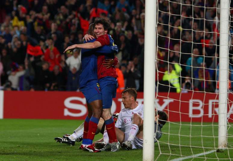 <p>Messi e Eto&#39;o marcaram na goleada por 4 a 0 sobre o Bayern em 2009</p>