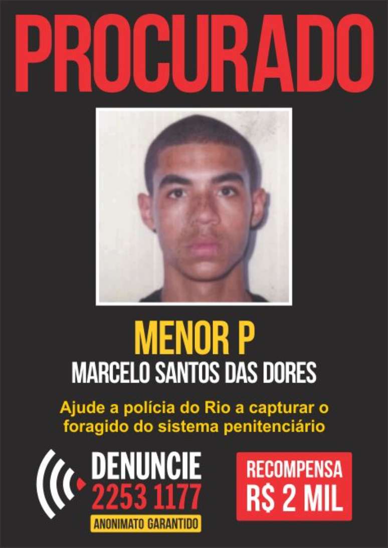 <p>Polícia oferecia R$ 2 mil como recompensa por Menor P</p>