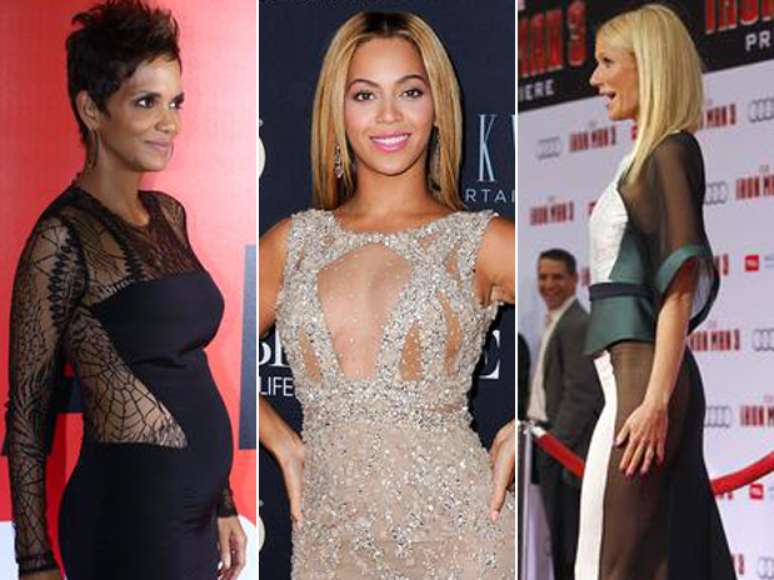 <p>As estrelas do cinema costumam caprichar no look para comparecer &agrave;s premi&egrave;res de seus filmes. Musa de 'O Homem de Ferro', Gwyneth Paltrow (direita) foi uma das atrizes que causou frisson ao divulgar o longa, com um modelito transparente e sem calcinha. Halle Berry (esquerda) tamb&eacute;m apostou na transpar&ecirc;ncia e n&atilde;o se intimidou em deixar a barriga de gr&aacute;vida &agrave; mostra. Beyonc&eacute;, por sua vez, escolheu um vestido nude com detalhes em renda, que valorizaram os seios. Navegue pela galeria e confira os looks mais ousados das premi&egrave;res deste ano</p>