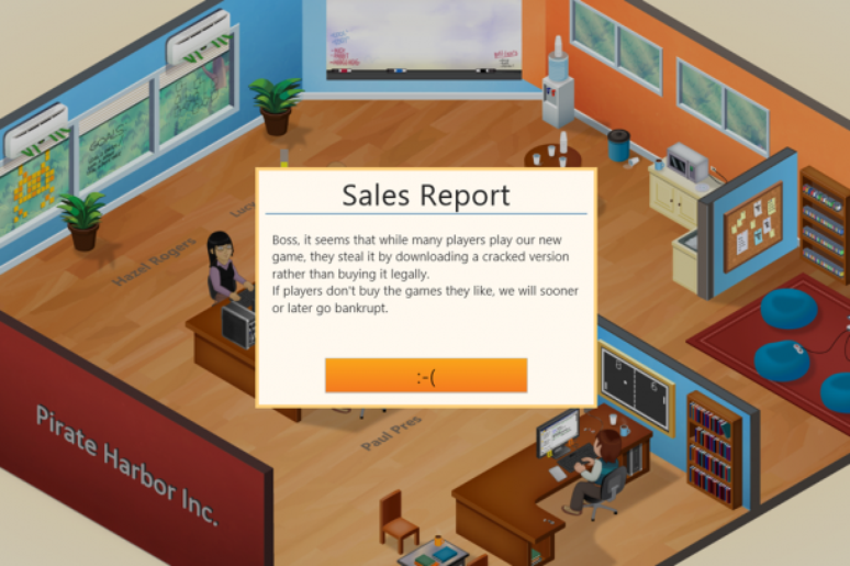 Mensagem sobre pirataria dentro de 'Game Dev Tycoon' irritou os jogadores que obteram o game ilegalmente