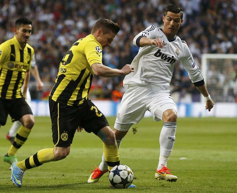 <p>Real e Borussia fizeram jogo agitado e emocionante em Madri</p>
