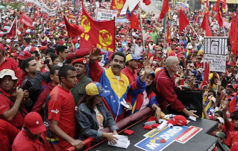 Maduro participou de um ato chavista pelo Dia do Trabalho 