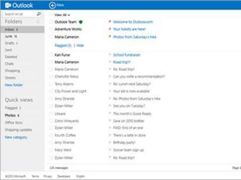 ... pelo novo Outlook, com visual mais limpo e moderno