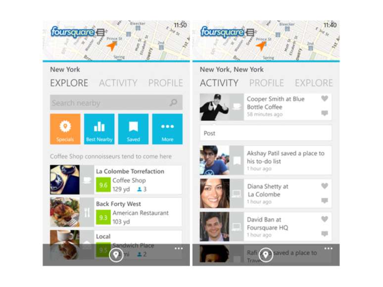 Aplicativo do Foursquare para Windows Phone 8 foi 'especialmente otimizado' para aparelhos Nokia Lumia