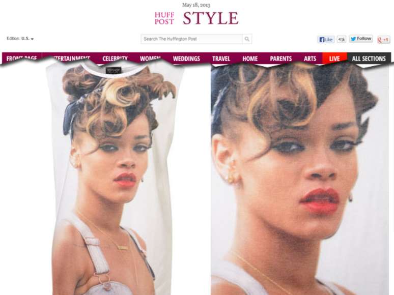 <p>Rihanna procesou a loja por direito de imagem em estampa de camiseta</p><p> </p>